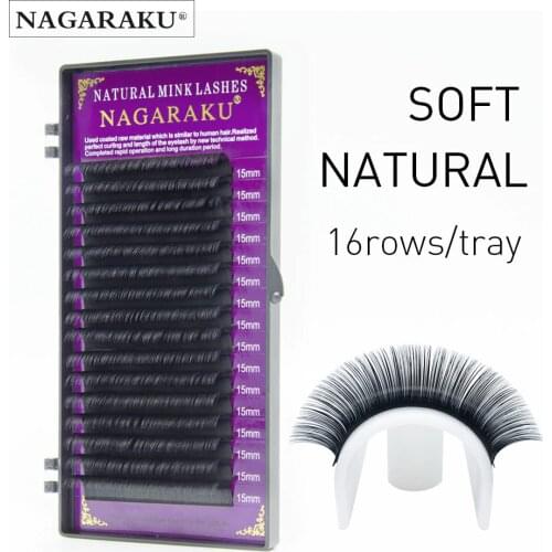 NAGARAKU 1pc all size individual eyelash extension supplies premium faux mink lash for professional salon use natural