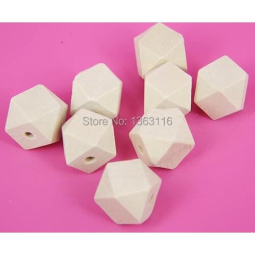 50pcs Natural 20mm Unfinished Geometric Wood Spacer Beads jewelry for DIY wooden necklace SMT-115J