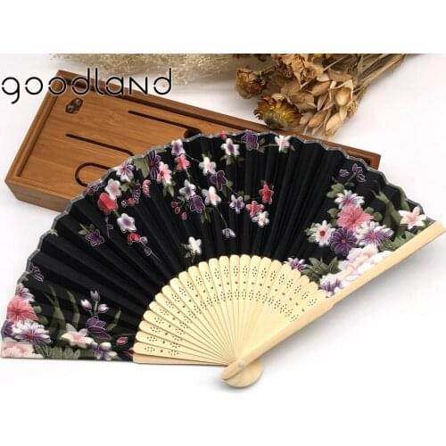 Wholesale Free Shipping Hot Selling Japanese Chinese Handmade Pocket Fan Plum Blossom Flower Print Folding Hand Fans Matrimonio