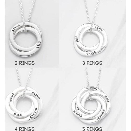 Custom Name Necklace Personality Stainless Steel Multi-round Lady Necklace Custom Name Jewelry Friend Gift