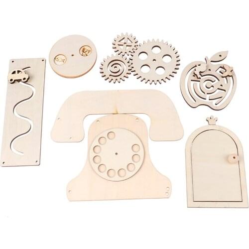 Busy Board Diy Accessories Material Wood Chip Gear Car Curved Slide Car Curved Slide Early Childhood Education Wooden Toys