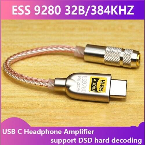 Portable Headphone Amplifier 600Ω ESS ES9280C PRO HPA DSD 128 USB Type C DAC Amp for Android Pixel SAMSUNG Xiaomi OnePlus Win10