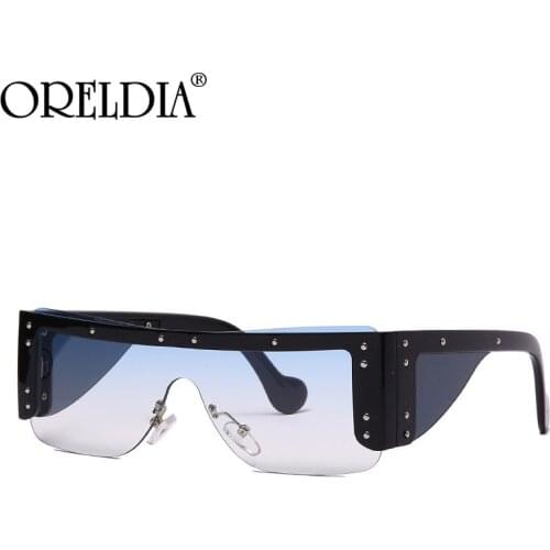 Oversized Rectangle Sunglasses Goggle Fashion Women Men Punk One-piece Sun Glasses Female Brand Designer Colorfuls Eyewear UV400