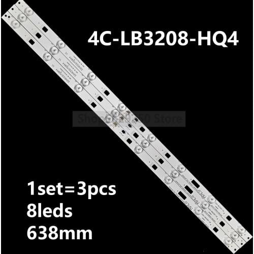 3PCS LED strip 8lamps 4C-LB3208-ZM3 4C-LB3208-HQ4 GIC32LB27-LED3030-V0.6/V0.5 For TCL D32E161 L32F1600 D32E167 B32E650 B32E680