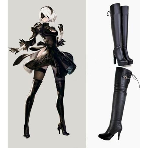 Nier 2 automatas automata 2b 9s cosplay boots halloween costumes for women nier: automata yorha automata yorha no.2 type b shoes