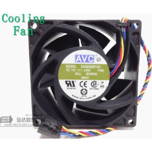 AVC DA08038B12H P400 Server Cooling Fan DC 12V 0.85A 80x80x38mm 4 wire