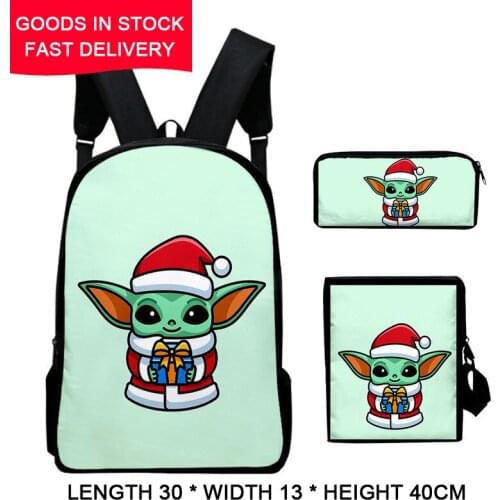 Three-piece High Capacity Backpack For Students 3D Cartoon Anime 16-inch Waterproof And Scratch-resistant Double Zip Backpack