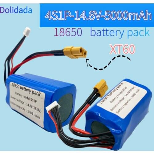 High Power 14.8V/16.8V 4S1P 5000mAh UAV Rechargeable Li-ion Battery Pack 18650 Customizable for Various Drone 5P XT60