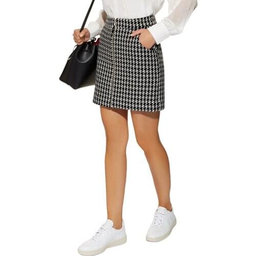 Patads French skirt autumn and winter bag buttock Plaid slim skirt A-line skirt female h18jarlone