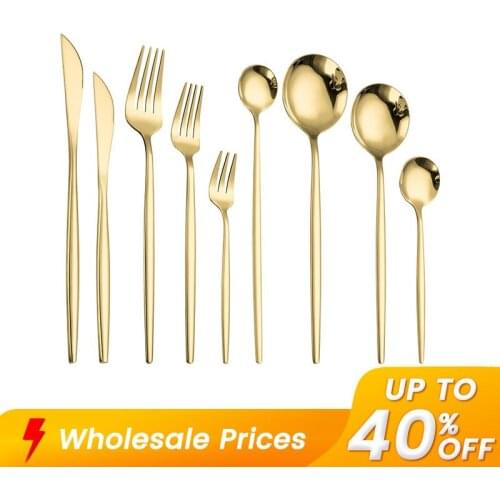 Western Tableware Kitchen Household Steak Knife Fork Dessert Coffee Spoon Flatware Stainless Steel High-End Exquisite Cutlery