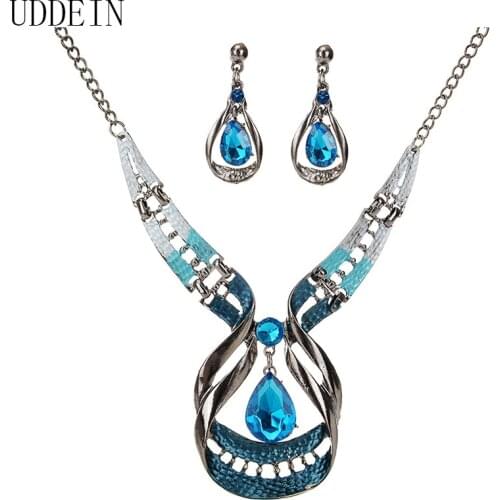 UDDEIN Bohemian Statement Chokers Necklace & Pendant Luxury Wedding Bridal Jewelry Sets Drop Shipping African Necklace Women