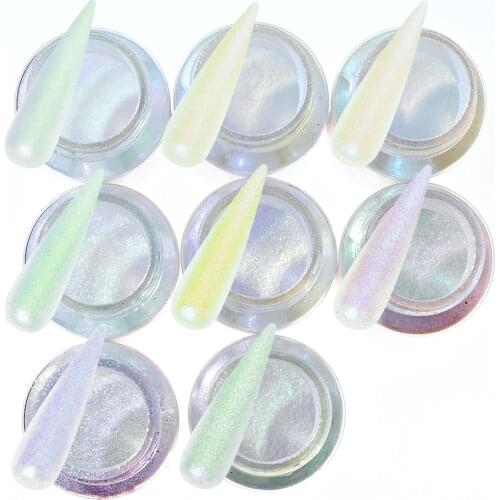 1Bottle 8 Colors DIY Shiny Chameleon Pigment Nail Art Pearl Powder Pearlescent Mica Epoxy Resin Mineral Soap Manicure Dust Te#75