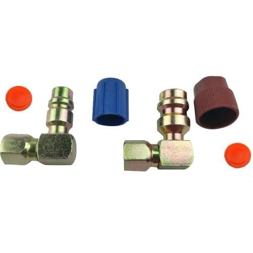 1 Set A/C High+Low Side Coupler R12 To R134a Adapter 90 degrees Quick Connector 33*40mm