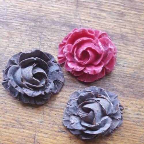 1 pc 4.5x4.5x2.2cm Craft Cupcake 3D Rose Flower Fondant Silicone Mold Mould Baking Cake Cookies Form Chocolate Soap Sugar