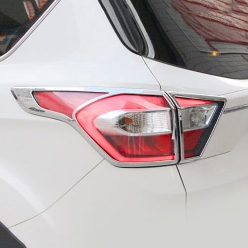 ABS Chrome For Ford Kuga Escape 2017 Car Accessories styling Car Tail Light cover Cover Trim decoration Accessories Sticker 4pcs