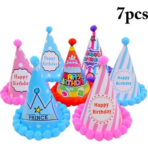 7Pcs/Set Creative Pet Dog Cat Party Birthday Hat Happy Birthday Letters Headwear Cap Hat Birthday Party Pets Accessories For Pet