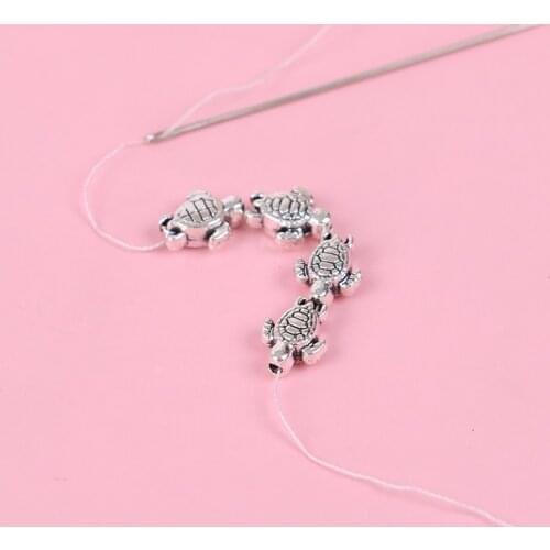 80pcs 9*7mm Tortoise Beads Pendant Charms For Jewelry Making DIY Accessories