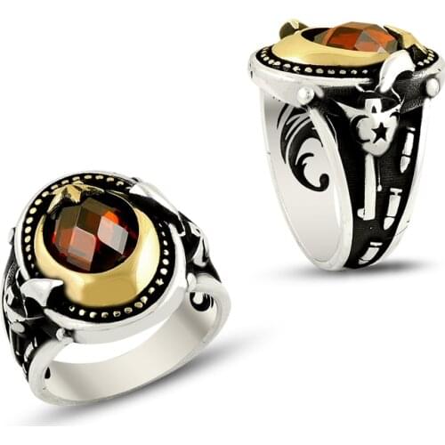 925 Silver Moon Star English Men Rings