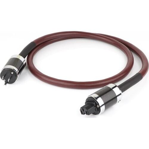 Hifi audio pure copper power cord hi-end EU/US AC mains audio power cable with carbon fiber power connector