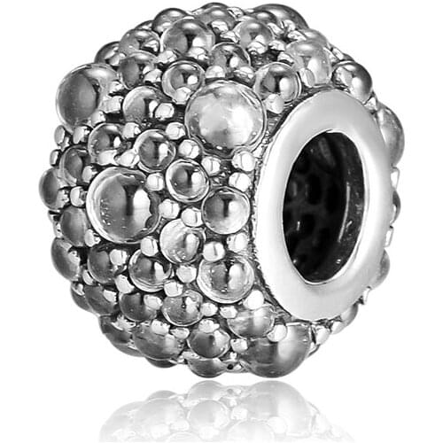 CKK Fit Pandora Bracelets White Shimmering Droplets Charms 925 Original Sterling Silver Charm Beads for Jewelry Making Bead