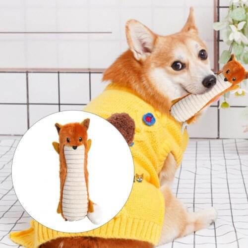 70% Dropshipping!!Squeaky Toy Squirrel Shape Design Bite Resistant Plush Sound Dog Molar Toy for Pet