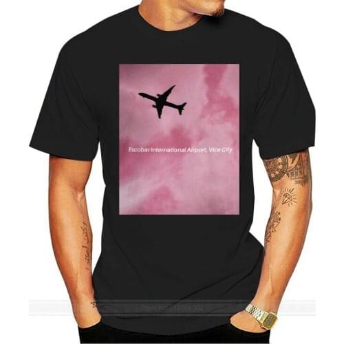 Escobar International Airport T-Shirt Gta Vice City Grand Theft Auto Vaporwave Harajuku Funny Tee Shirt