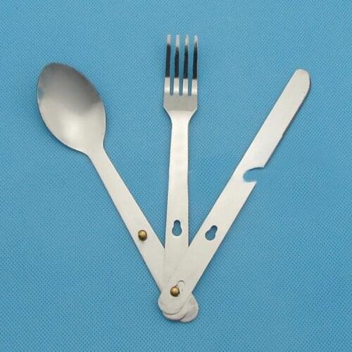 Quality Army Fork Spoon Eating Utensil Repro Stainless Steel Camping Cutlery tool Camping Cooking Set Outdoor Camping