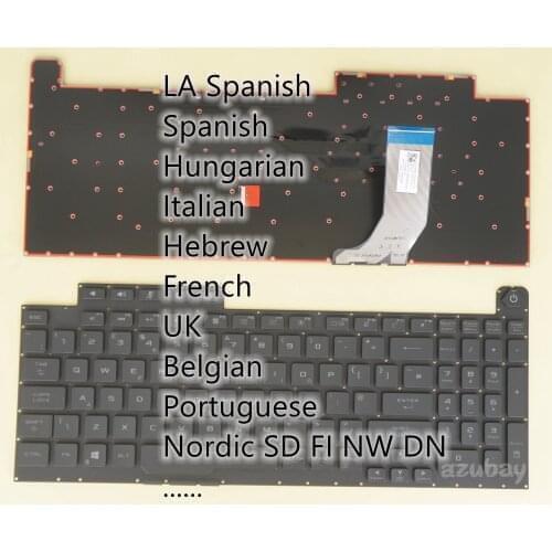 UK Belgian Portuguese Nordic Swedish FI NW DN Keyboard For ASUS ROG Strix SCAR G731GW G731GV V185062AE1 V185062AS1 RGB Backlight