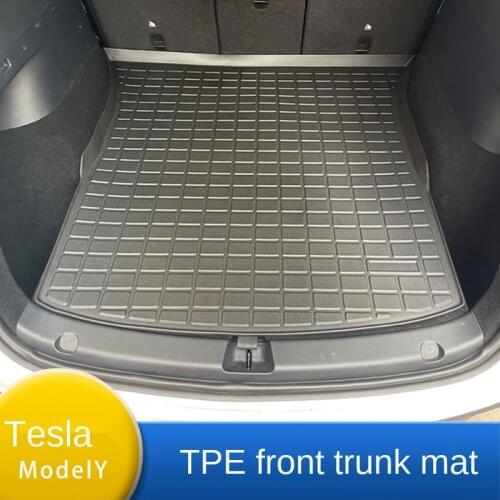 For Tesla Model Y Front Trunk Mat Accessories All Weather Trunk Mat Waterproof Rear Cargo Mat 3D TPE Heavy Duty Floor Mats