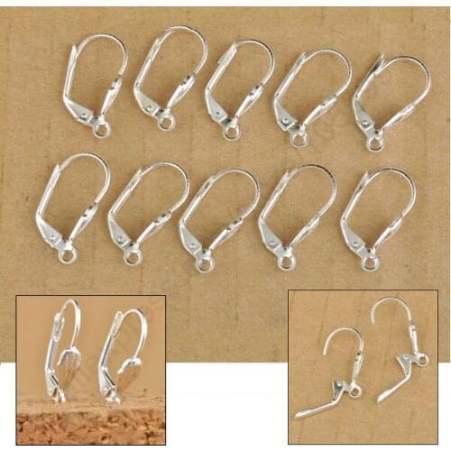 100Pcs Lot Jewelry Findings Sterling Color Square Hook Earring Earwires For Beads Crystal Stone Nice Made