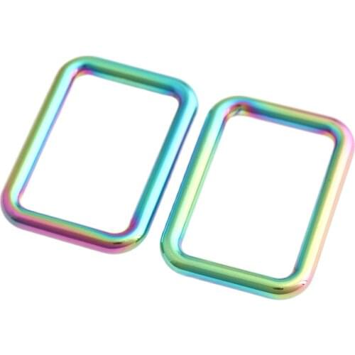 25mm(1inch) Metal Rainbow Rectangle D Ring Belt Ribbon Buckle for Backpack Bag Accessories sewing DIY