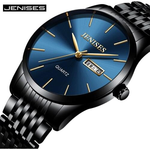 JENISES relogio masculino Men Watch Waterproof Date Calendar Analogue Quartz Watches For Man business Casual Clock Reloj Hombre