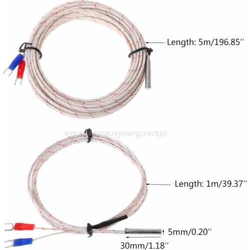 New Thermocouple Temperature Controller 0-600C K Type Wire 1M 5M PT100 Au29 Dropship