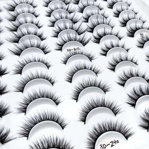 NEW 30pairs Handmade 3d mink lashes short False Eyelashes Cross Messy Dense Natural Eye Lashes Stage Makeup False Eyelashes