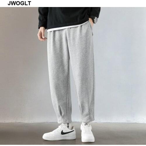 Autumn Winter New Jogger Pants Men Drawstring Waist Sweatpants Casual Comfortable Black Gray Track Trousers