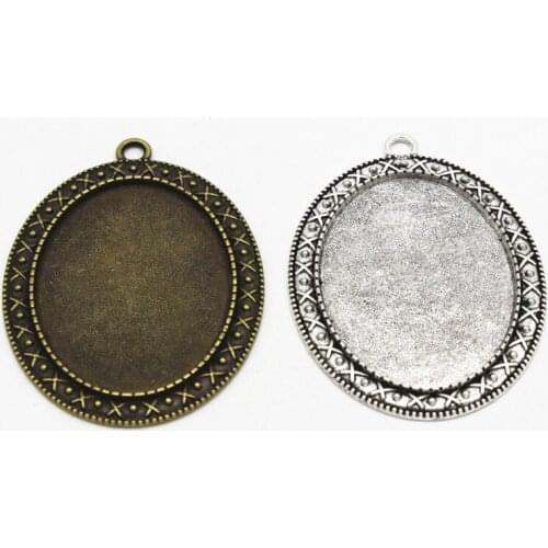 5 Pieces/Lot 40*55 mm Pendant Base Cabochon Base Settings DIY Necklace Pendant For Jewelry Making