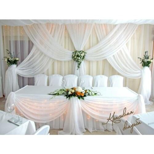 Luxury White Wedding Backdrop stage drape Curtain For wedding decoration 10ft x 20ft