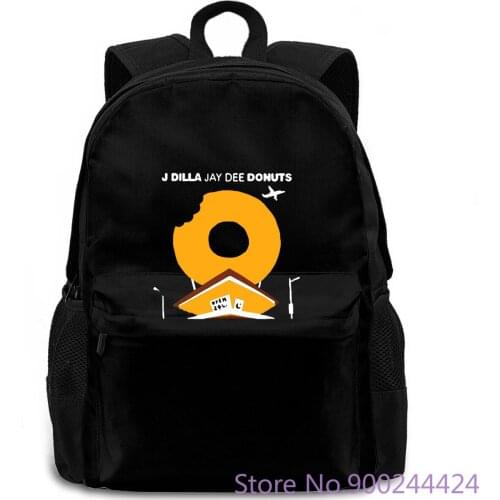 New J Dilla Jay Dee Donuts Rap Music Mens Black Print women men backpack laptop travel school adult student