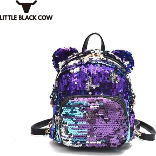 Kawaii Sequins Parent-Child Bagpack Small Packing Bags Paillette Decoration Girls Casual Mini Backpack Softback Mochila Feminina