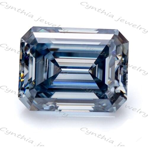 7x9mm High Quality Excellent Dark Bule Emerald Cut D VVS1 Professional Loose Moissanite Supplier Factory Accept Customzation