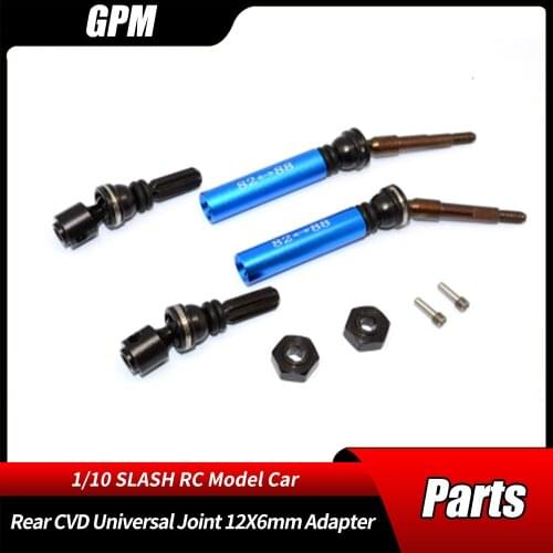 GPM 1/10 SLASH 4X4 Short-course Truck Aluminum Alloy + Steel Rear CVD Universal Joint With 12X6mm Adapter RC Car Parts