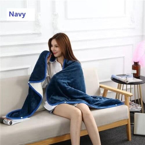 Thicken Flannel and Lamb Wool Throw with Snap Button Office Car Air Conditioner Nap Blanket Short Plush Shawl Throw