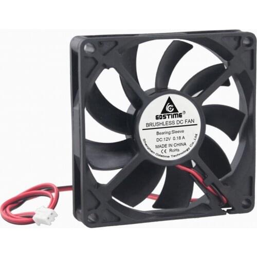 Gdstime 100Pcs 12V 8015 2Pin 80x80x15mm Brushless Axial Flow Cooler 8cm DC Cooling Fan 80mm x 15mm Factory Price