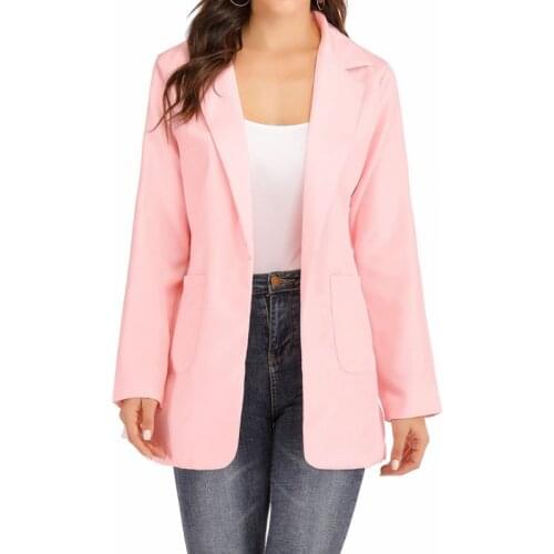 Womens Jacket Autumn Winter Urban Solid Blazers Fashion Suit Turn-down Collar Cotton Slim Leader Sleeves Small Suit Jacket