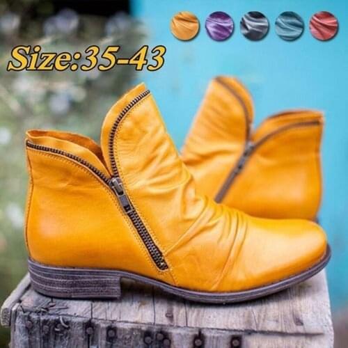 Plus Size Womens Boots Womens Shoes Multicolor Martin Boots Women European and American Solid Color Short Boots Women