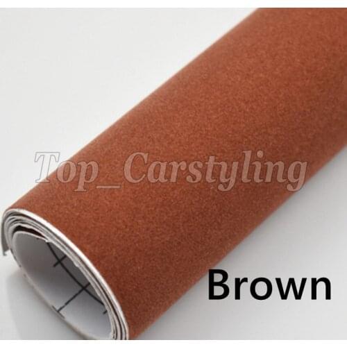 1.35x20m Velvet Brown Vinyl Wrap suede Sticker Film With Air Release for car roof, interior covering coating foil PROTWRAPS