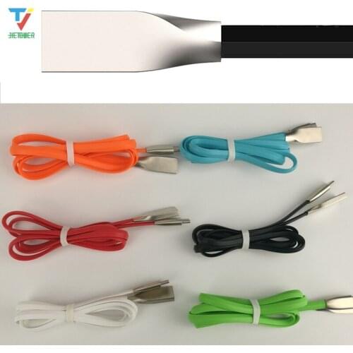 100pcs/lot 1M New 3D Zinc Alloy Type-c/Micro USB 5pin/8pin USB Cable Charger Power Cord for iPhone /Samsung / LG Adapter Wire
