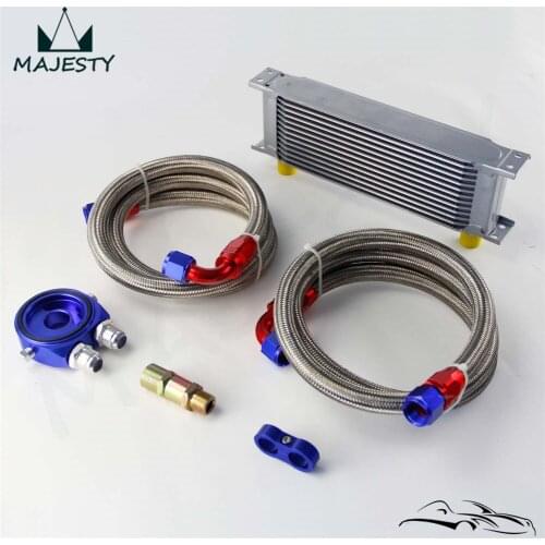 13 ROW AN-10AN UNIVERSAL ENGINE TRANSMISSION OIL COOLER + FILTER KIT