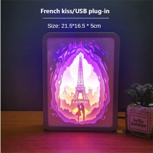 3d Lamp Night Light Totorox Paper-cut Atmosphere Lamp 3D Paper Carving Art Decoration Lamp USB Power for Living Room Bedroom