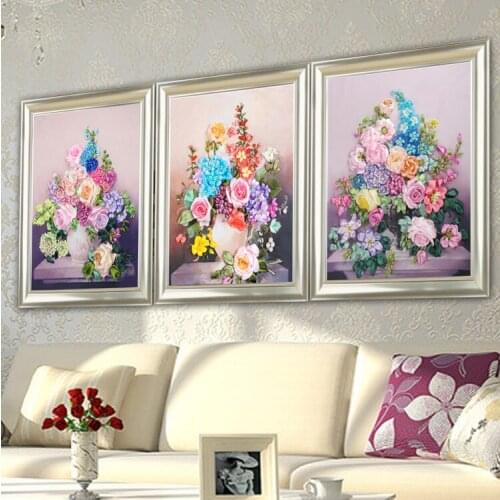 60x50cm Yayun overflow situation Ribbon embroidery kit stain painting set handcraft kit DIY handmade needlework art home decor